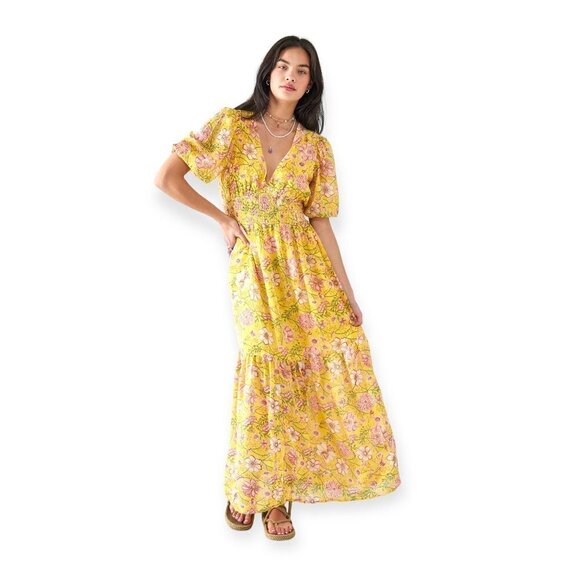 Billabong Dresses & Skirts - Billabong- Spellbound Floral Smocked Waist Maxi Dress - NWT